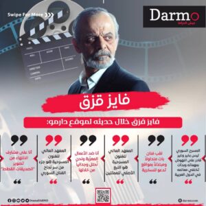 IMG 20240123 WA0016 دارمو Darmo للدراما والسينما فايز قزق لـ"دارمو": لقب فنان بات مبتذلاً والأعمال المعربة تحتلنا وجدانياً